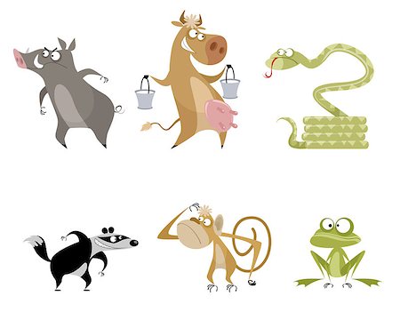 simsearch:400-08674283,k - Vector illustration of a six funny animals Stock Photo - Budget Royalty-Free & Subscription, Code: 400-08962153