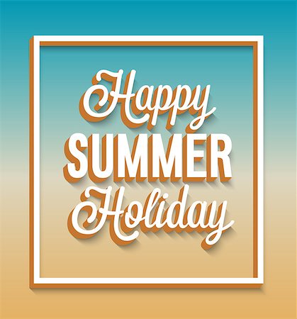 sea postcards vector - Happy Summer Holiday typographic design. Vector illustration. Stock Photo - Budget Royalty-Free & Subscription, Code: 400-08962297