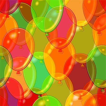 simsearch:400-08752377,k - Seamless Holiday Pattern, Tile Background with Beautiful Flying Colorful Balloons. Eps10, Contains Transparencies. Vector Stockbilder - Microstock & Abonnement, Bildnummer: 400-08962344