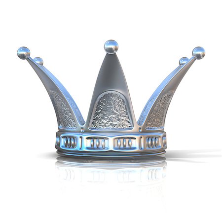 Silver crown isolated on a white background. Front view Stock Photo - Budget Royalty-Free & Subscription, Code: 400-08962609