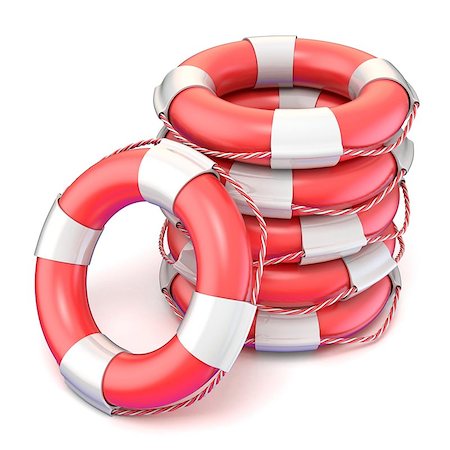 simsearch:400-06137379,k - Lifebuoys. 3D render illustration isolated on white background Stockbilder - Microstock & Abonnement, Bildnummer: 400-08962625