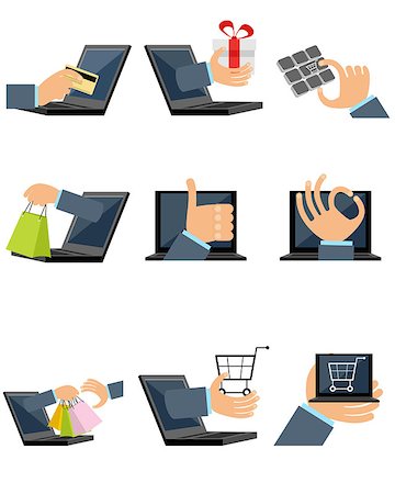 Vector illustration of a nine shopping icons Fotografie stock - Microstock e Abbonamento, Codice: 400-08963037