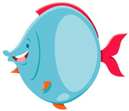 simsearch:400-09171923,k - Cartoon Illustration of Cute Fish Sea Animal Character Photographie de stock - Aubaine LD & Abonnement, Code: 400-08963498