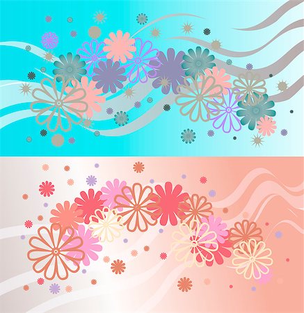 stokkoval (artist) - Bright background of multi-colored flowers and ribbons. Vector illustration Foto de stock - Super Valor sin royalties y Suscripción, Código: 400-08963557