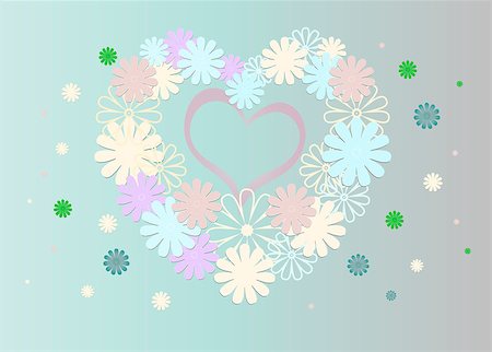 stokkoval (artist) - Bright background of multi-colored flowers in the form of a heart. Vector illustration Foto de stock - Super Valor sin royalties y Suscripción, Código: 400-08963558