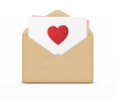 simsearch:400-04179114,k - Vector illustration of love letter concept with open envelope and white paper with big red heart Fotografie stock - Microstock e Abbonamento, Codice: 400-08963564