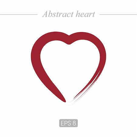 simsearch:400-08963664,k - Abstract, beautiful heart for postcards, web design. Heart icon in red Foto de stock - Royalty-Free Super Valor e Assinatura, Número: 400-08963654