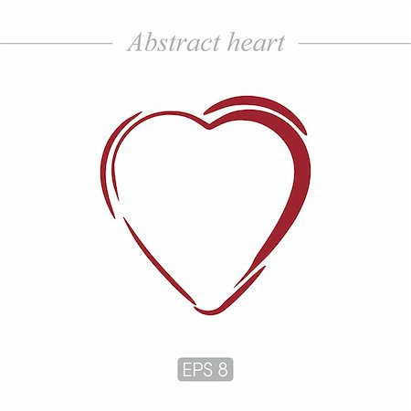 simsearch:400-06912374,k - Abstract, beautiful heart for postcards, web design. Heart icon in red Stock Photo - Budget Royalty-Free & Subscription, Code: 400-08963655