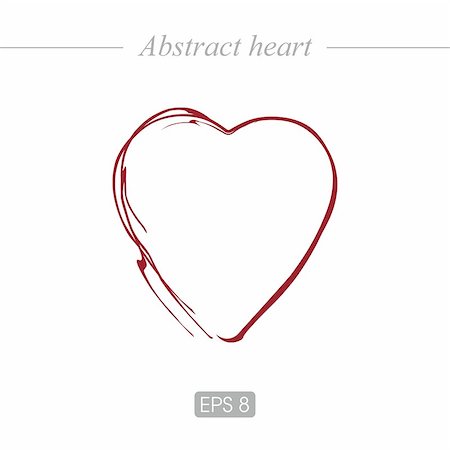 simsearch:400-06912374,k - Abstract, beautiful heart for postcards, web design. Heart icon in red Stock Photo - Budget Royalty-Free & Subscription, Code: 400-08963656