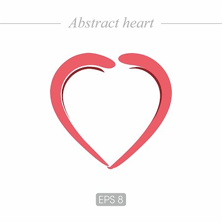 simsearch:400-06912374,k - Abstract, beautiful heart for postcards, web design. Heart icon in red Stock Photo - Budget Royalty-Free & Subscription, Code: 400-08963657