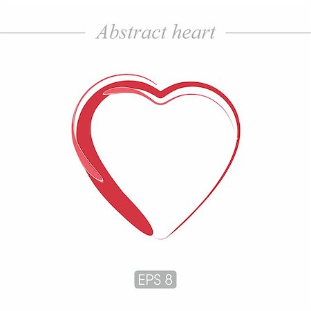 simsearch:400-06912374,k - Abstract, beautiful heart for postcards, web design. Heart icon in red Stock Photo - Budget Royalty-Free & Subscription, Code: 400-08963652