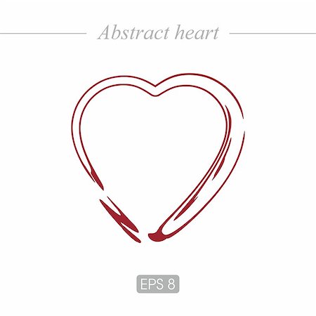 simsearch:400-08963664,k - Abstract, beautiful heart for postcards, web design. Heart icon in red Foto de stock - Royalty-Free Super Valor e Assinatura, Número: 400-08963664