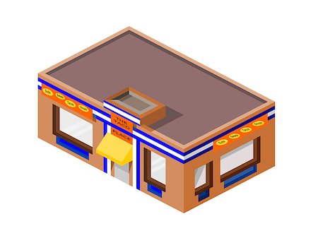 fast food city - isometric isolated taco fast food store building  illustration, editable vector, jpeg, Stock Photo - Budget Royalty-Free & Subscription, Code: 400-08963884