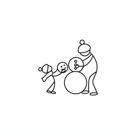 family stick figures - Stick figures people and winter activities vector Stock Photo - Budget Royalty-Free & Subscription, Code: 400-08974011