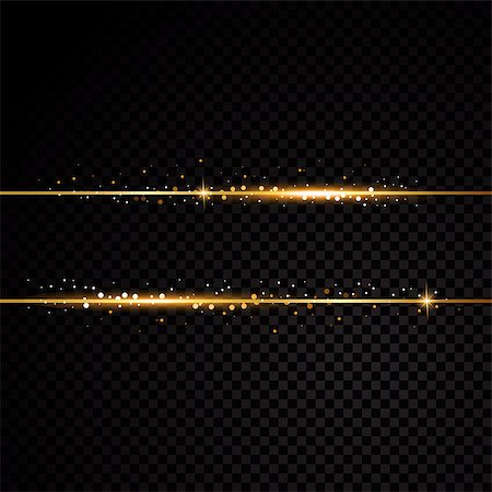 simsearch:400-09081846,k - Two golden lines with light effects. Isolated on black transparent background. Vector illustration banner Stock Photo - Budget Royalty-Free & Subscription, Code: 400-08974410