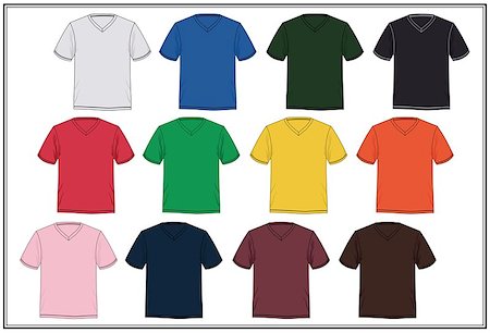 template Graphics Design  T-shirt V Neck Colorful, vector. Stock Photo - Budget Royalty-Free & Subscription, Code: 400-08974536