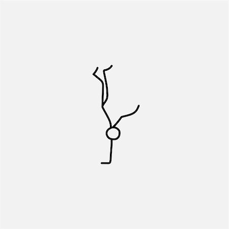 Cartoon icon of sketch little stick figure standing on his arm Stock Photo - Budget Royalty-Free & Subscription, Code: 400-08974732