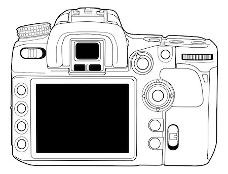 modern digital photo camera technical draw illustration Foto de stock - Royalty-Free Super Valor e Assinatura, Número: 400-08975318