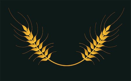 rye ear - wheat vector isolated logo sign on black Stock Photo - Budget Royalty-Free & Subscription, Code: 400-08975428
