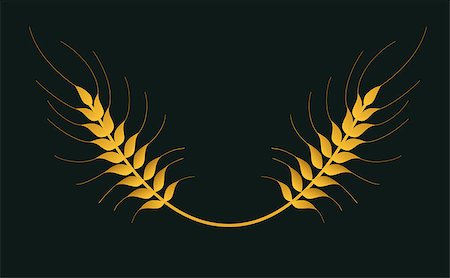 wheat vector isolated logo sign on black Stock Photo - Budget Royalty-Free & Subscription, Code: 400-08975428