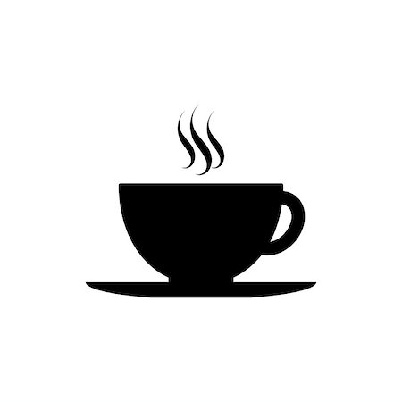 rokvel (artist) - cup of coffee tea hot drink black vector icon on white background icon Stock Photo - Budget Royalty-Free & Subscription, Code: 400-08975518