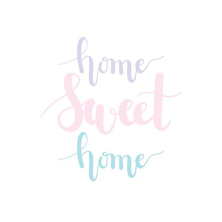 simsearch:400-09170979,k - Home sweet home pastel lettering design for house decoration Stockbilder - Microstock & Abonnement, Bildnummer: 400-08975669