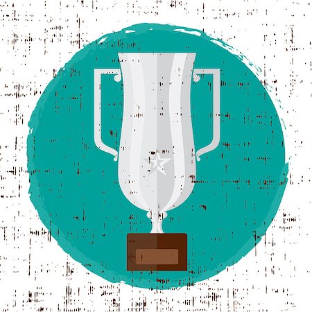 preis verleihen - Trophy. Silver flat vector icon with star Stockbilder - Microstock & Abonnement, Bildnummer: 400-08975780