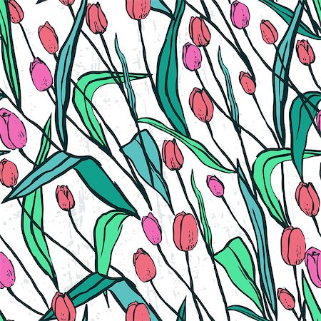 flowers sketch for coloring - For textile, wallpaper, wrapping, web backgrounds and other pattern fills Stock Photo - Budget Royalty-Free & Subscription, Code: 400-08975794