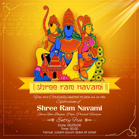 ravana - illustration of Lord Rama, Sita, Laxmana, Hanuman and Ravana in Ram Navami with hindi text Jai Shree Ram meaning Hail Lord Ram Foto de stock - Super Valor sin royalties y Suscripción, Código: 400-08975846