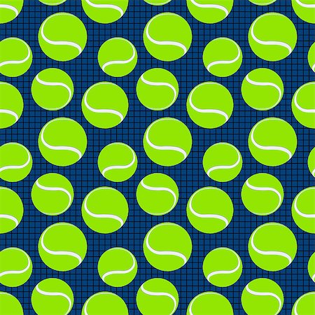 blue seamless sport pattern with green tennis balls. vector Stock Photo - Budget Royalty-Free & Subscription, Code: 400-08975975