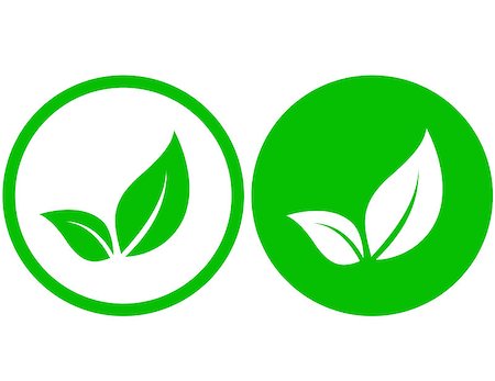 round natural icon with green leaf image Stock Photo - Budget Royalty-Free & Subscription, Code: 400-08975988
