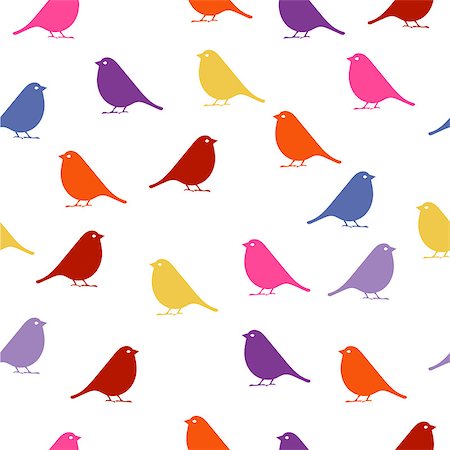 Birds. seamless baby background with colour birds Stock Photo - Budget Royalty-Free & Subscription, Code: 400-08975990