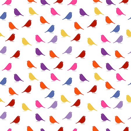 Birds. seamless baby background with colour birds Stock Photo - Budget Royalty-Free & Subscription, Code: 400-08975991
