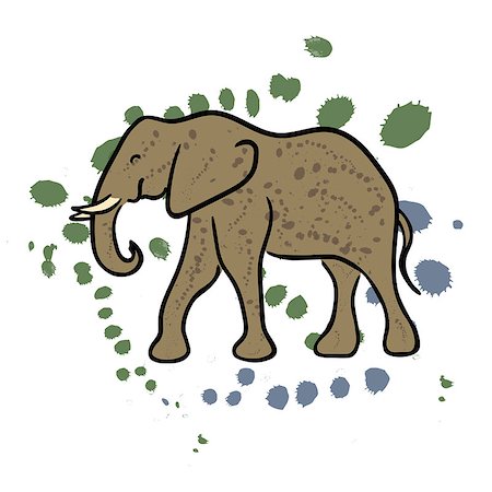 Elephant hand drawn clip art, vector Photographie de stock - Aubaine LD & Abonnement, Code: 400-08976050