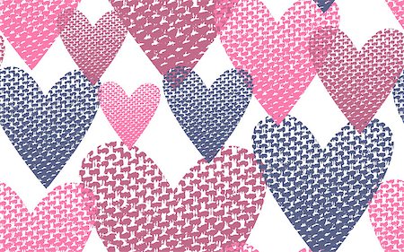 Seamless pattern textile hearts background, vector Photographie de stock - Aubaine LD & Abonnement, Code: 400-08976051