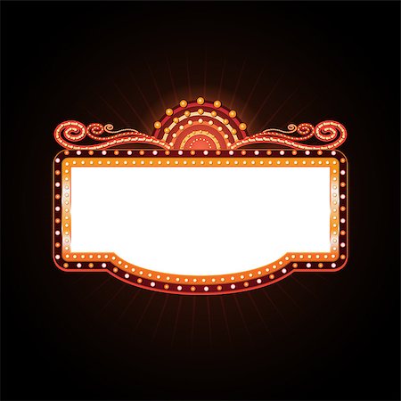 Brightly vintage glowing retro cinema neon sign Stock Photo - Budget Royalty-Free & Subscription, Code: 400-08976105