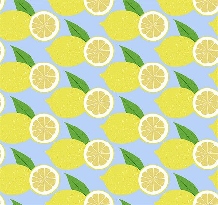 Seamless pattern fruit lemon, vector Photographie de stock - Aubaine LD & Abonnement, Code: 400-08976457