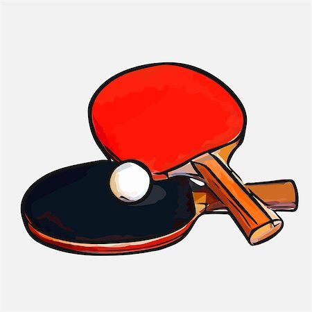 pong - sports game two rackets ball table tennis Stock Photo - Budget Royalty-Free & Subscription, Code: 400-08976488