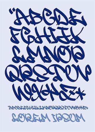 photojope (artist) - Vectorial font in graffiti hand written style. Capital letters alphabet. Fotografie stock - Microstock e Abbonamento, Codice: 400-08976481