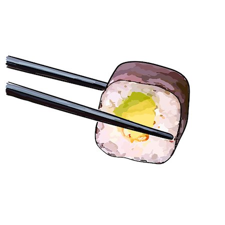 chopsticks holding sushi with avocado diet food Foto de stock - Super Valor sin royalties y Suscripción, Código: 400-08976491