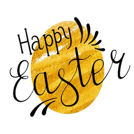simsearch:400-08818102,k - Easter egg with handwritten text. Illustration in gold color. Stock Photo - Budget Royalty-Free & Subscription, Code: 400-08976645