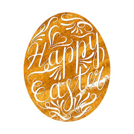 simsearch:400-08818102,k - Easter egg with handwritten text. Illustration in gold color. Stock Photo - Budget Royalty-Free & Subscription, Code: 400-08976643