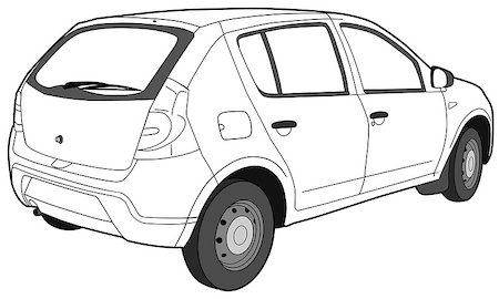 Hand drawn sketch of a modern car vector Foto de stock - Royalty-Free Super Valor e Assinatura, Número: 400-08976656