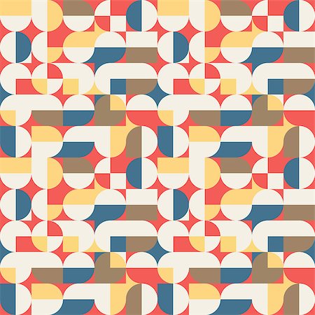 Bright colourful abstract geometric retro seamless pattern Stockbilder - Microstock & Abonnement, Bildnummer: 400-08976825