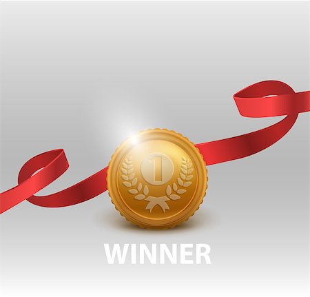simsearch:622-02047094,k - Gold medal for first place. Vector illustration EPS 10 Stock Photo - Budget Royalty-Free & Subscription, Code: 400-08976864