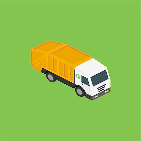 simsearch:400-09153724,k - Icon isometric garbage truck. Recycling waste. Vector illustration Foto de stock - Super Valor sin royalties y Suscripción, Código: 400-08976884