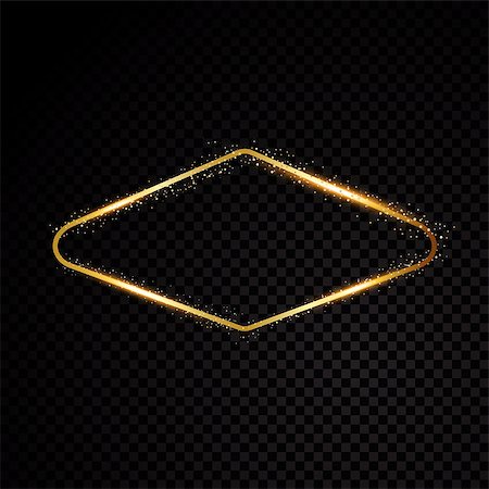 simsearch:400-09081846,k - Vector Vegas golden frame. Shining banner. Isolated on black transparent background Vector illustration Stock Photo - Budget Royalty-Free & Subscription, Code: 400-08976933