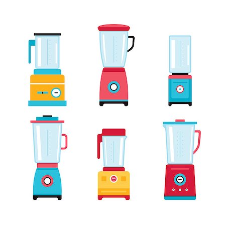 simsearch:400-08977333,k - Blender Juicer Mixer Kitchen appliance icon set isolated on white background Vector illustration Stock Photo - Budget Royalty-Free & Subscription, Code: 400-08977054