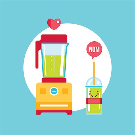 simsearch:400-08977333,k - Blender and fresh smoothie juice in the glass Vector illustration Stock Photo - Budget Royalty-Free & Subscription, Code: 400-08977055