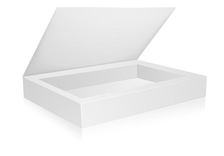 simsearch:400-08864249,k - detailed illustration of a blank white open packaging box, eps10 vector Stock Photo - Budget Royalty-Free & Subscription, Code: 400-08977290